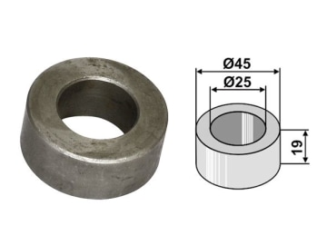 Industriehof® Buchse 19 x 10 mm, Ø innen 25 mm, Ø außen 45 mm, für Sovema, 63-SOV-501 Industriehof® Buchse 19 x 10 mm, Ø innen 25 mm, Ø außen 45 mm, für Sovema, 63-SOV-501