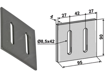 Industriehof® Abstreifer 90 x 95 x 4 mm, Bohrung 42 x 8,5 mm für Maschio, 51-M202 Industriehof® Abstreifer 90 x 95 x 4 mm, Bohrung 42 x 8,5 mm für Maschio, 51-M202