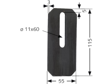 Industriehof® Abstreifer 115 x 55 x 3 mm, Bohrung 60 x 11 mm für Amazone, 51-A101 Industriehof® Abstreifer 115 x 55 x 3 mm, Bohrung 60 x 11 mm für Amazone, 51-A101