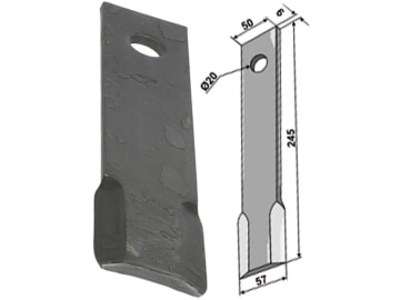 Industriehof® Schlegelmesser gerade, Überschnittklinge 245 x 50/57 x 6 mm, Bohrung 20 mm, für Humus Fräsen, 63-IND-189, 63-IND-189 Industriehof® Schlegelmesser gerade, Überschnittklinge 245 x 50/57 x 6 mm, Bohrung 20 mm, für Humus Fräsen, 63-IND-189, 63-IND-189