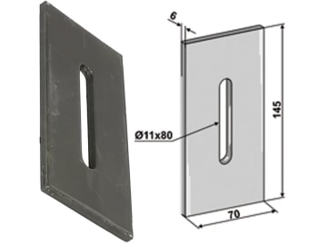 Industriehof® Abstreifer 145 x 70 x 6 mm, Bohrung 80 x 11 mm für Niemeyer, 51-N101 Industriehof® Abstreifer 145 x 70 x 6 mm, Bohrung 80 x 11 mm für Niemeyer, 51-N101