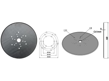 Industriehof® Hopfenscheibe gerade, 450 x 4 mm, LK 102 mm; 156 mm; 200 mm, ZB 78 mm, , für Union, 31-168FO-R580 Industriehof® Hopfenscheibe gerade, 450 x 4 mm, LK 102 mm; 156 mm; 200 mm, ZB 78 mm, , für Union, 31-168FO-R580