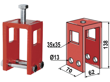 Industriehof® Zinkenhalter 138 x 70 x 62 mm für Spurlockererzinken 32 x 10/32 x 12 mm, Rahmen 60 x 60 mm, universal, 10.6061 Industriehof® Zinkenhalter 138 x 70 x 62 mm für Spurlockererzinken 32 x 10/32 x 12 mm, Rahmen 60 x 60 mm, universal, 10.6061
