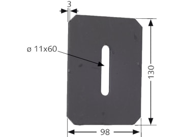 Industriehof® Abstreifer 130 x 98 x 3 mm, Bohrung 60 x 11 mm für Krone, 51-K101 Industriehof® Abstreifer 130 x 98 x 3 mm, Bohrung 60 x 11 mm für Krone, 51-K101