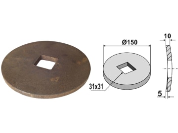 Industriehof® Ausgleichsscheibe gewölbt, für Vierkantwelle 28 x 28/30 x 30 mm, 31-0008 Industriehof® Ausgleichsscheibe gewölbt, für Vierkantwelle 28 x 28/30 x 30 mm, 31-0008