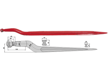 Industriehof® Frontladerzinken 920 mm, M 22 x 1,5, spitz, gekröpft, für Strautmann, 18915 Industriehof® Frontladerzinken 920 mm, M 22 x 1,5, spitz, gekröpft, für Strautmann, 18915