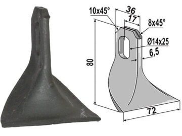 Industriehof® Schlegelmesser 80 x 72 x 6,5 mm, Bohrung 25 x 14 mm, für Mulcher Agrimaster, Fehrenbach, Ferri, Irus, John Deere, Maschio, Sovema, Terranova, 63-JDE-01 Industriehof® Schlegelmesser 80 x 72 x 6,5 mm, Bohrung 25 x 14 mm, für Mulcher Agrimaster, Fehrenbach, Ferri, Irus, John Deere, Maschio, Sovema, Terranova, 63-JDE-01
