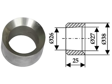 Industriehof® Einschweißbuchse Ø innen 26 mm; 27 mm, Ø außen 38 mm, 18100-26 Industriehof® Einschweißbuchse Ø innen 26 mm; 27 mm, Ø außen 38 mm, 18100-26