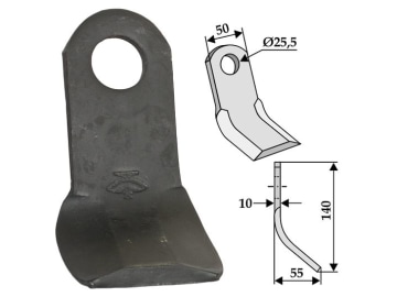 Industriehof® Y-Messer 190 x 75/100 x 8 mm, Bohrung 26 mm, für Omarv, 63-OMA-06 Industriehof® Y-Messer 190 x 75/100 x 8 mm, Bohrung 26 mm, für Omarv, 63-OMA-06