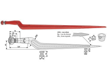 Industriehof® Frontladerzinken 800 mm, M 22 x 1,5, spitz, gekröpft, für Trioliet, 18812 Industriehof® Frontladerzinken 800 mm, M 22 x 1,5, spitz, gekröpft, für Trioliet, 18812