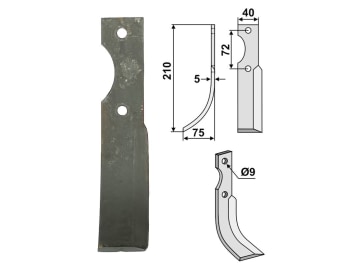 Industriehof® Fräsmesser links 210 x 40 x 5 mm, Bohrung 9 mm für Hako, HAK-01L Industriehof® Fräsmesser links 210 x 40 x 5 mm, Bohrung 9 mm für Hako, HAK-01L