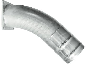 Hücobi Bogen "Perrot", 45 °, 159 mm, verzinkt, mit Schlauchtülle und 4-Eck-Flansch, 2460 159045 Hücobi Bogen "Perrot", 45 °, 159 mm, verzinkt, mit Schlauchtülle und 4-Eck-Flansch, 2460 159045