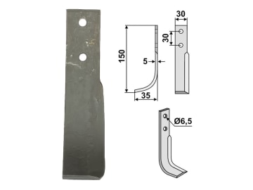 Industriehof® Fräsmesser links 150 x 30 x 5 mm, Bohrung 6,5 mm für Holder, HOL-05L Industriehof® Fräsmesser links 150 x 30 x 5 mm, Bohrung 6,5 mm für Holder, HOL-05L