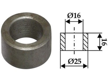 Industriehof® Buchse 16 x 4,5 mm, Ø innen 16 mm, Ø außen 25 mm, für M.E.A.A.T., 63-MEA-15 Industriehof® Buchse 16 x 4,5 mm, Ø innen 16 mm, Ø außen 25 mm, für M.E.A.A.T., 63-MEA-15