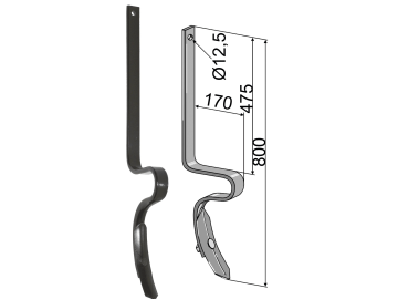 Industriehof® Spurlockerzinken 800 x 14 x 40 mm mit Schar, für universal, 10.5049 Industriehof® Spurlockerzinken 800 x 14 x 40 mm mit Schar, für universal, 10.5049