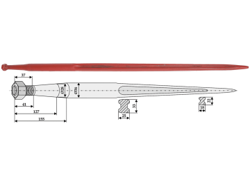 Industriehof® Frontladerzinken 1.100 mm, M 22 x 1,5, spitz, gerade, für Hydrac, 181115 Industriehof® Frontladerzinken 1.100 mm, M 22 x 1,5, spitz, gerade, für Hydrac, 181115