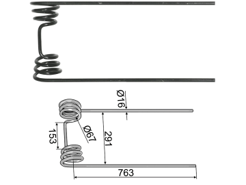 Industriehof® Strohstriegelzinken 763 x 291 x 16 mm, universal, 10.ST-ST-4 Industriehof® Strohstriegelzinken 763 x 291 x 16 mm, universal, 10.ST-ST-4