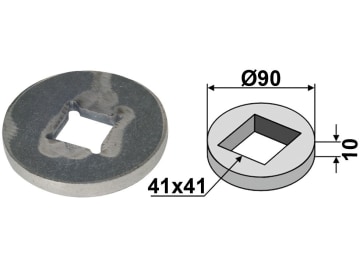 Industriehof® Vorschweißring gerade, für Vierkantwelle 40 x 40 mm, 31-0074 Industriehof® Vorschweißring gerade, für Vierkantwelle 40 x 40 mm, 31-0074