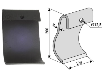 Industriehof® Schlegelmesser 200 x 120 x 8 mm, Bohrung 12,5 mm, für Mulcher Dücker Fräsen, 63-DÜC-51 Industriehof® Schlegelmesser 200 x 120 x 8 mm, Bohrung 12,5 mm, für Mulcher Dücker Fräsen, 63-DÜC-51