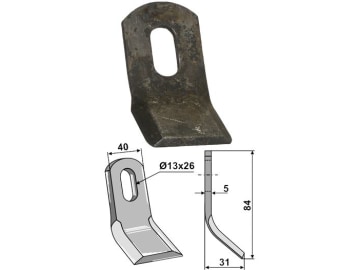 Industriehof® Y-Messer 84 x 40 x 5 mm, Bohrung 26 x 13 mm, für Caroni, Noremat, S.M.A., 63-SMA-51 Industriehof® Y-Messer 84 x 40 x 5 mm, Bohrung 26 x 13 mm, für Caroni, Noremat, S.M.A., 63-SMA-51