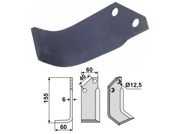 Industriehof® Fräsmesser links 155 x 60 x 6 mm, Bohrung 12,5 mm für Breviglieri, BRE-02L Industriehof® Fräsmesser links 155 x 60 x 6 mm, Bohrung 12,5 mm für Breviglieri, BRE-02L