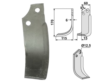 Industriehof® Fräsmesser rechts 170 x 60 x 6 mm, Bohrung 12,5 mm für Sicma, SIM-04R Industriehof® Fräsmesser rechts 170 x 60 x 6 mm, Bohrung 12,5 mm für Sicma, SIM-04R