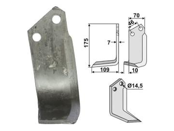 Industriehof® Fräsmesser links 175 x 70 x 7 mm, Bohrung 14,5 mm für Muratori, Sovema, SOV-06L Industriehof® Fräsmesser links 175 x 70 x 7 mm, Bohrung 14,5 mm für Muratori, Sovema, SOV-06L