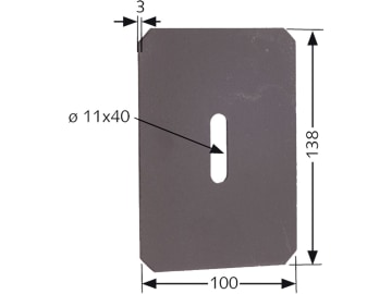 Industriehof® Abstreifer 138 x 100 x 3 mm, Bohrung 40 x 11 mm für Lely, 51-L113 Industriehof® Abstreifer 138 x 100 x 3 mm, Bohrung 40 x 11 mm für Lely, 51-L113