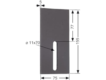 Industriehof® Abstreifer 155 x 75 x 5 mm, Bohrung 70 x 11 mm für Landsberg (Pöttinger), 51-L300 Industriehof® Abstreifer 155 x 75 x 5 mm, Bohrung 70 x 11 mm für Landsberg (Pöttinger), 51-L300