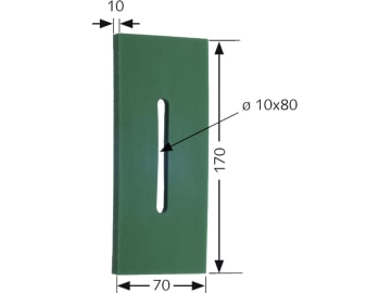Greenflex Kunststoff-Abstreifer 170 x 70 mm, Bohrung L x B 80 x 10 mm für Rau Greenflex Kunststoff-Abstreifer 170 x 70 mm, Bohrung L x B 80 x 10 mm für Rau