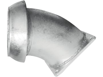 Hücobi Bogen "Perrot", 45 °, 159 mm, verzinkt, mit V-Teil und 4-Eck-Flansch, 2457 159000 Hücobi Bogen "Perrot", 45 °, 159 mm, verzinkt, mit V-Teil und 4-Eck-Flansch, 2457 159000