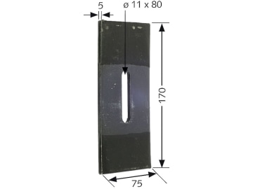 Industriehof® Abstreifer 170 x 75 x 5 mm, Bohrung 80 x 11 mm, Duraface-Beschichtung für Rabe, 51-R101-B Industriehof® Abstreifer 170 x 75 x 5 mm, Bohrung 80 x 11 mm, Duraface-Beschichtung für Rabe, 51-R101-B