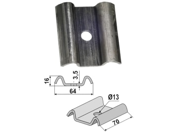 Industriehof® Zinkenhalter 64 x 16 x 3,5 mm für Eberhardt; Lemken: Saatstriegel Compact-Solitair; Rabe: Saatstriegel MegaSpeed, 10.ST-HH-STD Industriehof® Zinkenhalter 64 x 16 x 3,5 mm für Eberhardt; Lemken: Saatstriegel Compact-Solitair; Rabe: Saatstriegel MegaSpeed, 10.ST-HH-STD