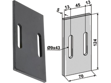 Industriehof® Abstreifer 124 x 70 x 5 mm, Bohrung 43 x 9 mm für Morra, Quivogne, 51-Q100 Industriehof® Abstreifer 124 x 70 x 5 mm, Bohrung 43 x 9 mm für Morra, Quivogne, 51-Q100
