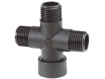 Agrotop 4-Wege-Anschluss, 90 °, G 1/2" IG/AG (BSP), mit Außen- und Innengewinde (AG/IG), 10730 Agrotop 4-Wege-Anschluss, 90 °, G 1/2" IG/AG (BSP), mit Außen- und Innengewinde (AG/IG), 10730
