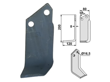 Industriehof® Fräsmesser links 200 x 80 x 8 mm, Bohrung 16,5 mm für Rabe, RAB-04L Industriehof® Fräsmesser links 200 x 80 x 8 mm, Bohrung 16,5 mm für Rabe, RAB-04L