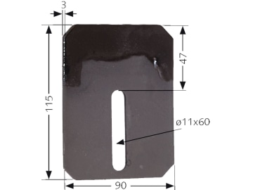 Industriehof® Abstreifer 115 x 90 x 3 mm Duraface-Beschichtung, für Amazone, Bohrung 60 x 11 mm, 51-A100-B Industriehof® Abstreifer 115 x 90 x 3 mm Duraface-Beschichtung, für Amazone, Bohrung 60 x 11 mm, 51-A100-B