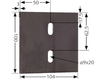Industriehof® Abstreifer 100 x 104 x 3 mm, Bohrung 20 x 9 mm für Lely, 51-L114 Industriehof® Abstreifer 100 x 104 x 3 mm, Bohrung 20 x 9 mm für Lely, 51-L114