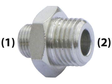 Reduziernippel 1/8" AG - 1/4" AG, Messing, in Zoll mit beidseitigem Außengewinde Reduziernippel 1/8" AG - 1/4" AG, Messing, in Zoll mit beidseitigem Außengewinde