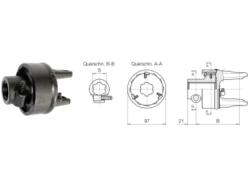 Bondioli & Pavesi Freilaufkupplung "RA1", 100; Global; SFT 4; 43; G3; G4; S4, Auslösekraft 2,4 daNm, 1 3/8'' 21, 601104702R Bondioli & Pavesi Freilaufkupplung "RA1", 100; Global; SFT 4; 43; G3; G4; S4, Auslösekraft 2,4 daNm, 1 3/8'' 21, 601104702R