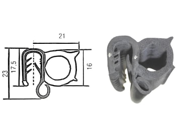 Dichtungsprofil universal mit Schlauchkanal für Front-, Seiten- und Heckscheiben mit 5 - 6 mm Stärke Dichtungsprofil universal mit Schlauchkanal für Front-, Seiten- und Heckscheiben mit 5 - 6 mm Stärke
