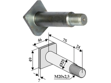 Industriehof® Gewindebolzen M 20 x 2,5 x 99, für Kuhn, Nobili, Vogel & Noot, 63-KUH-900 Industriehof® Gewindebolzen M 20 x 2,5 x 99, für Kuhn, Nobili, Vogel & Noot, 63-KUH-900