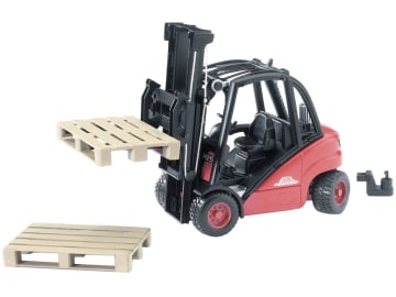 Bruder® Modell "Linde Gabelstapler H30D" mit Anhängerkupplung und 2 Paletten 1:16, 02511 Bruder® Modell "Linde Gabelstapler H30D" mit Anhängerkupplung und 2 Paletten 1:16, 02511