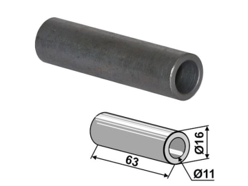 Industriehof® Buchse 63 x 2,5 mm, Ø innen 11 mm, Ø außen 16 mm, für Mulag, 63-MUL-85 Industriehof® Buchse 63 x 2,5 mm, Ø innen 11 mm, Ø außen 16 mm, für Mulag, 63-MUL-85