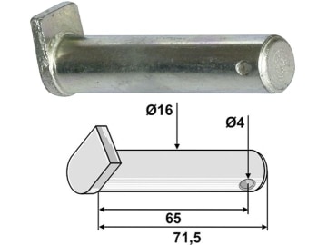 Industriehof® Bolzen 71,5 x 16 mm, Bohrung 4 mm für Kuhn, Nobili, 63-KUH-904 Industriehof® Bolzen 71,5 x 16 mm, Bohrung 4 mm für Kuhn, Nobili, 63-KUH-904