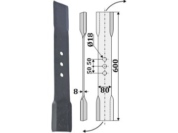Industriehof® Schlegelmesser gedreht 600 x 80 x 8 mm, Bohrung 18 mm, für Aedes, Pircher Fräsen, 63-AED-06-R Industriehof® Schlegelmesser gedreht 600 x 80 x 8 mm, Bohrung 18 mm, für Aedes, Pircher Fräsen, 63-AED-06-R