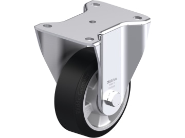 Blickle® Bockrolle "BH-ALEV 127K" Rad 125 x 50 mm, Höhe 170 mm, Tragkraft 270 kg, Elastik-Vollgummi, Druckgussfelge mit 2 Kugellagern Blickle® Bockrolle "BH-ALEV 127K" Rad 125 x 50 mm, Höhe 170 mm, Tragkraft 270 kg, Elastik-Vollgummi, Druckgussfelge mit 2 Kugellagern