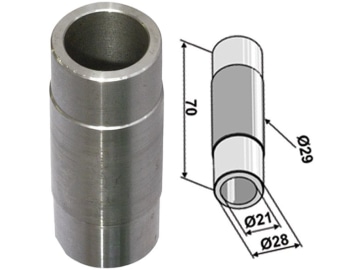 Industriehof® Buchse 70 x 3,5/4 mm, Ø innen 21 mm, Ø außen 28 mm; 29 mm, für Sauerburger, 63-SAU-07 Industriehof® Buchse 70 x 3,5/4 mm, Ø innen 21 mm, Ø außen 28 mm; 29 mm, für Sauerburger, 63-SAU-07