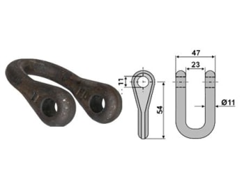 Industriehof® Schäkel gerade, Bohrung 11 mm, für Mc Connel, Noremat, Rousseau, S.M.A., 63-ROU-72 Industriehof® Schäkel gerade, Bohrung 11 mm, für Mc Connel, Noremat, Rousseau, S.M.A., 63-ROU-72
