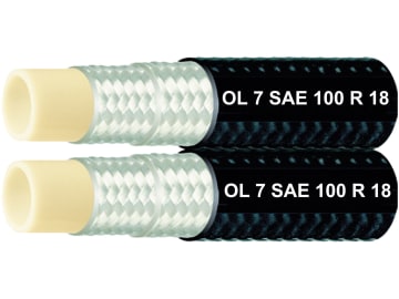 Thermoplastschlauch "SAE 100 R 18 OL 7" NW DN 6 - 1/4", 6,4 x 12,7 mm, zwilling Thermoplastschlauch "SAE 100 R 18 OL 7" NW DN 6 - 1/4", 6,4 x 12,7 mm, zwilling